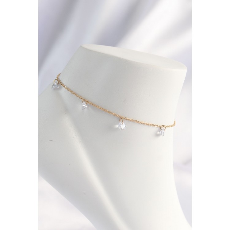 316L Çelik Gold Renk Zirkon Taşlı Halhal - TJ-HH1621 316L Çelik Gold Renk Zirkon Taşlı Halhal - TJ-HH1621