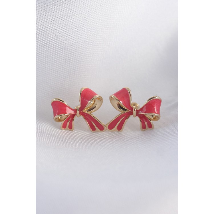 Pink Rice-Shaped Bow Earrings - TJ-BKP8941 Pink Rice-Shaped Bow Earrings - TJ-BKP8941