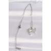 316L Steel Chain Silver Color Zircon Stone Heart Detail Bow Necklace - TJ-BKO8602