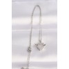 316L Stainless Steel Chain Silver-Colored Zircon Stone Winged Heart Necklace - TJ-BKO8627