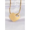 316L Stainless Steel Italian Chain Gold Color Flat Plate Heart Necklace - TJ-BKO8637