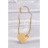 316L Stainless Steel Italian Chain Gold Color Flat Plate Heart Necklace - TJ-BKO8637