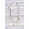 316L Stainless Steel 3-Color Italian Chain Multi-Strand Necklace - TJ-BKO8641