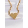 316L Stainless Steel Chain Gold-Plated Flat Plate Heart Necklace - TJ-BKO8642