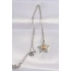 316L Stainless Steel Chain Silver Color Zircon Stone Design Gold Color Star Necklace - TJ-BKO8662