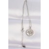 316L Stainless Steel Chain Silver-Colored Oval Design Sun Necklace - TJ-BKO8663