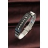 316L Stainless Steel Black Patterned Oval Figure Adjustable Woven Cord Bracelet - TJ-EB3635