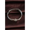 316L Stainless Steel Black Patterned Oval Figure Adjustable Woven Cord Bracelet - TJ-EB3635