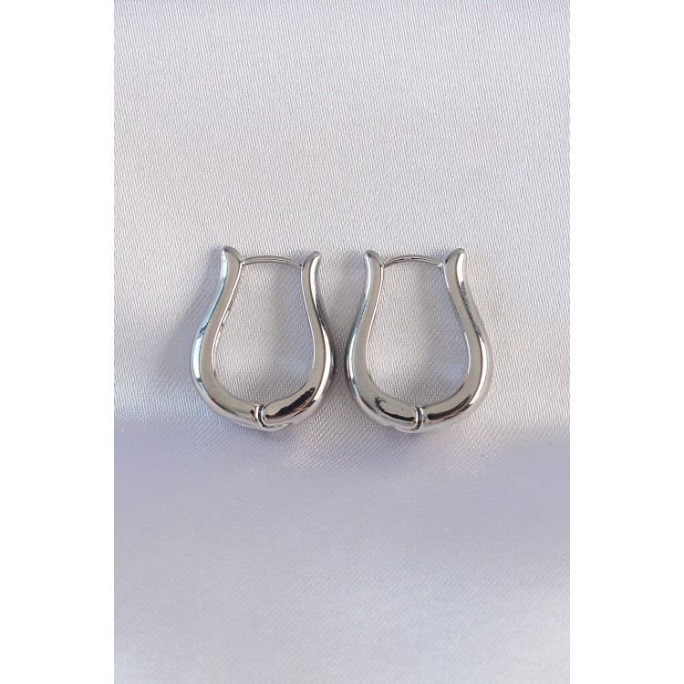 Silver-Plated Hollow Rose Earrings - TJ-BKP8977