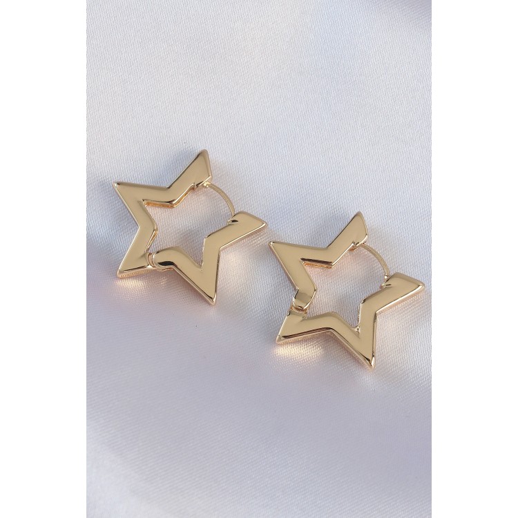 Gold-Colored Star Earrings - TJ-BKP8982 Gold-Colored Star Earrings - TJ-BKP8982