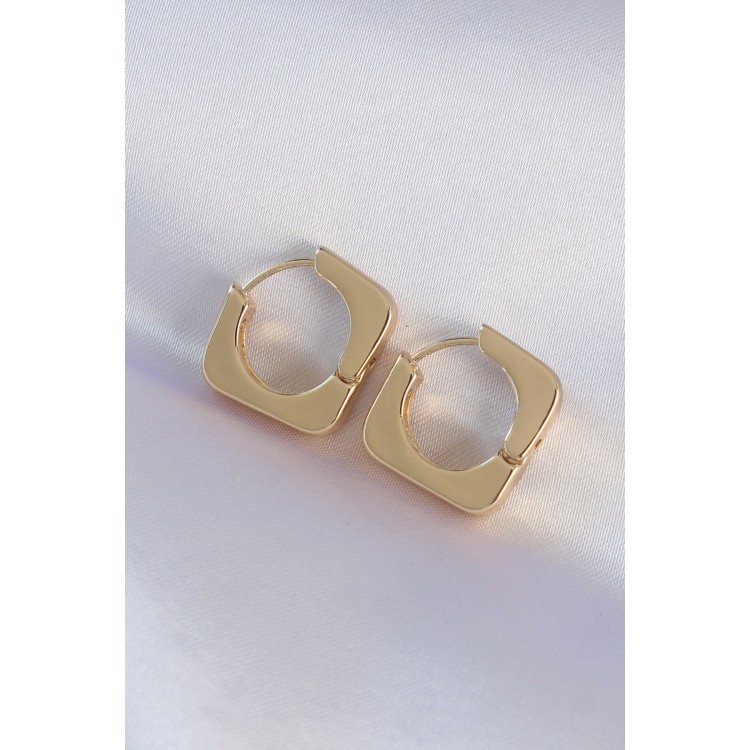 Gold-Colored Square Earrings - TJ-BKP8986 Gold-Colored Square Earrings - TJ-BKP8986