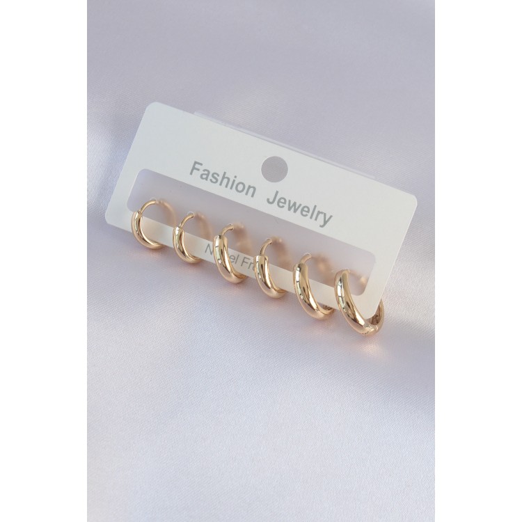 Gold-Colored Oval Earring Set - TJ-BKP9002 Gold-Colored Oval Earring Set - TJ-BKP9002