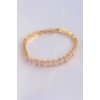 VIP Series Brass Pink Zircon Stone Gold Color Baguette Model Bracelet - TJ-BB6078