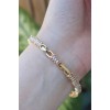 VIP Series Brass Pink Zircon Stone Gold Color Baguette Model Bracelet - TJ-BB6078