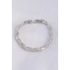 VIP Series Brass Zircon Stone Silver Color Spiral Model Bracelet - TJ-BB6084