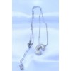 316L Stainless Steel Chain with Zircon Stones, C Letter, Silver-Colored Bubble Necklace - TJ-BKO8716