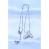 316L Stainless Steel Chain with Zircon Stones, T-Shaped, Silver-Colored Bubble Necklace - TJ-BKO8721