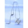 316L Stainless Steel Chain with Zircon Stones, M Letter, Silver-Colored Bubble Necklace - TJ-BKO8727
