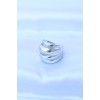 Rice Silver Color Adjustable Ridged Dome Ring - TJ-BYK3169