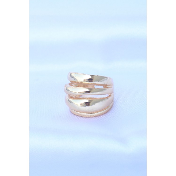 Gold-Tone Adjustable Beaded Ring - TJ-BYK3170