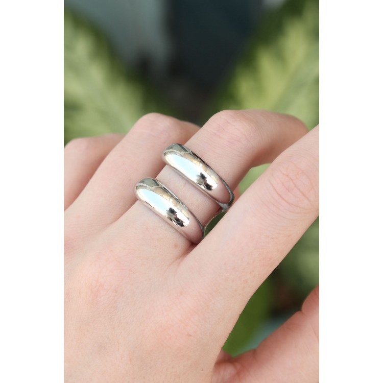 Rice Silver Color Adjustable Band Ring - TJ-BYK3171