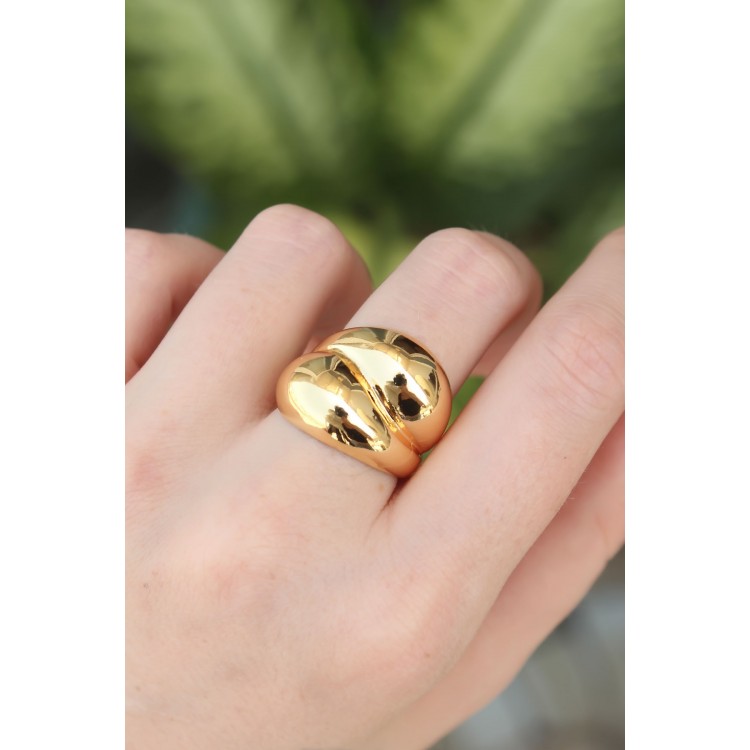 Gold-Tone Adjustable Drop Ring - TJ-BYK3174