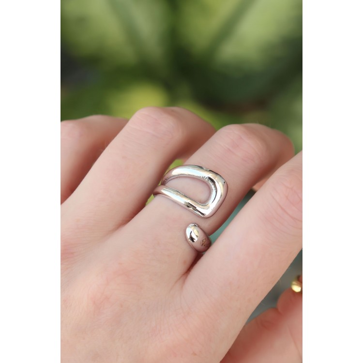 Rice Silver Color Adjustable Ring - TJ-BYK3175