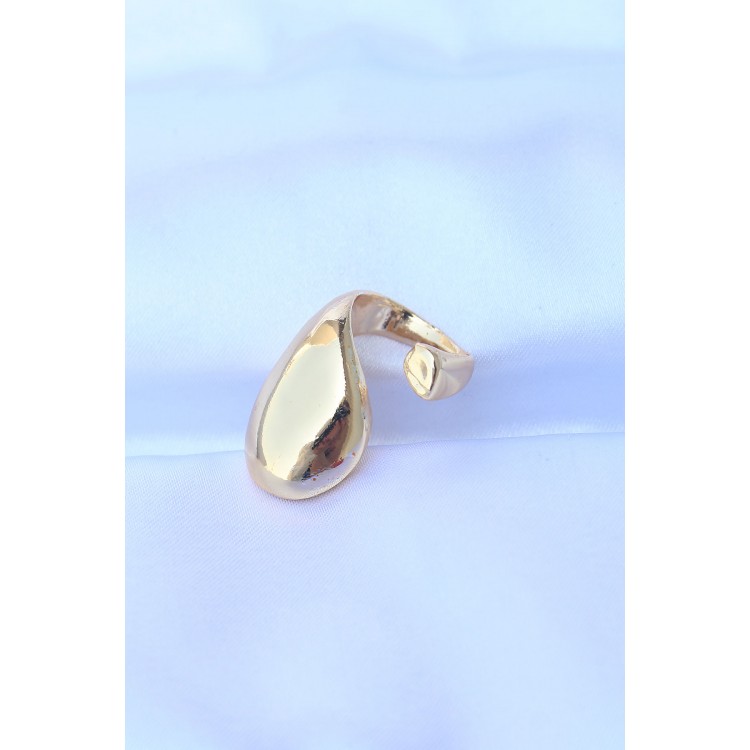 Gold-Tone Adjustable Wide Band Ring - TJ-BYK3178