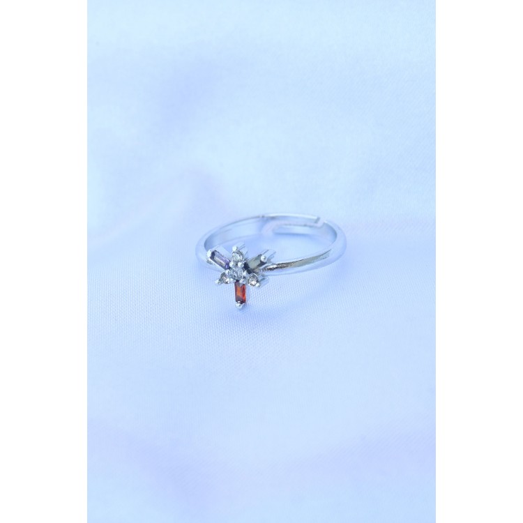 Rice Silver Color Adjustable Colored Zircon Stone Dragonfly Ring - TJ-BYK3185