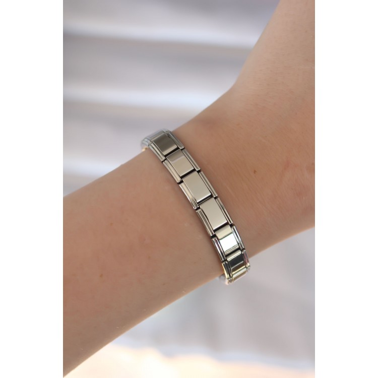 316L Stainless Steel Silver Color Nominaition Model Women's Bracelet - TJ-BB6085