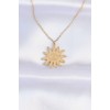316L Stainless Steel Chain Gold-Tone Sun-Shaped Pendant Necklace - TJ-BKO8734