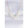 316L Stainless Steel Chain Gold Color Sequential Pearl Stone Necklace - TJ-BKO8735