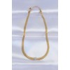316L Steel Gold Color Single Zircon Stone Italian Chain Necklace - TJ-BKO8747