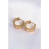316L Stainless Steel Gold-Colored Zircon Stone Minimalist Hoop Earrings - TJ-BKP9007
