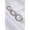 316L Stainless Steel Silver Color Zircon Stone Model 3-Piece Hoop Earrings - TJ-BKP9008