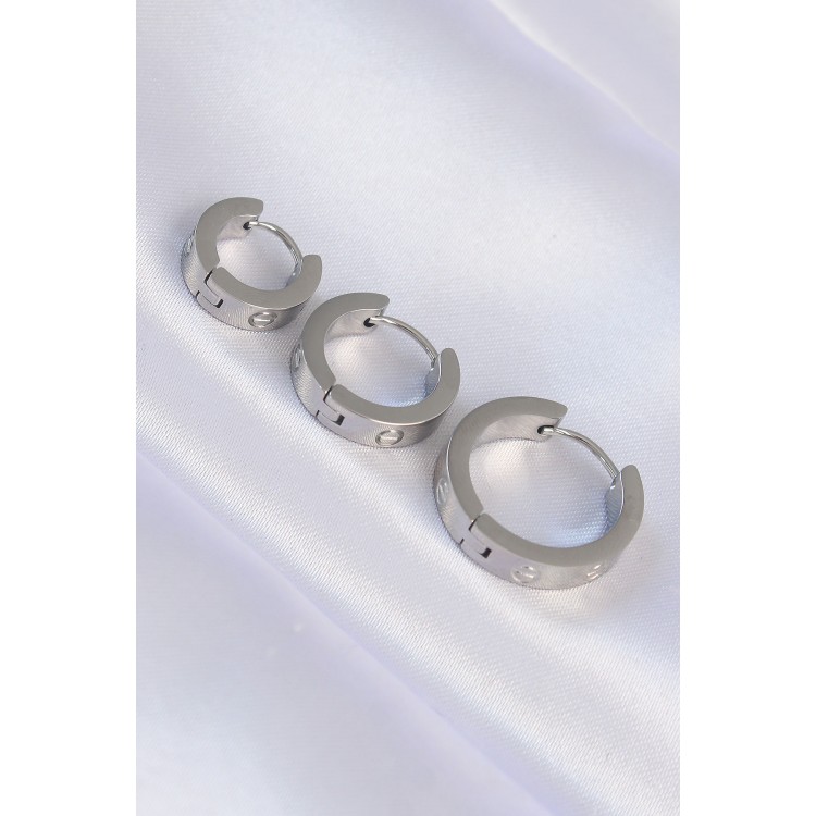 316L Stainless Steel Silver Color Model 3-Piece Hoop Earrings - TJ-BKP9010 316L Stainless Steel Silver Color Model 3-Piece Hoop Earrings - TJ-BKP9010