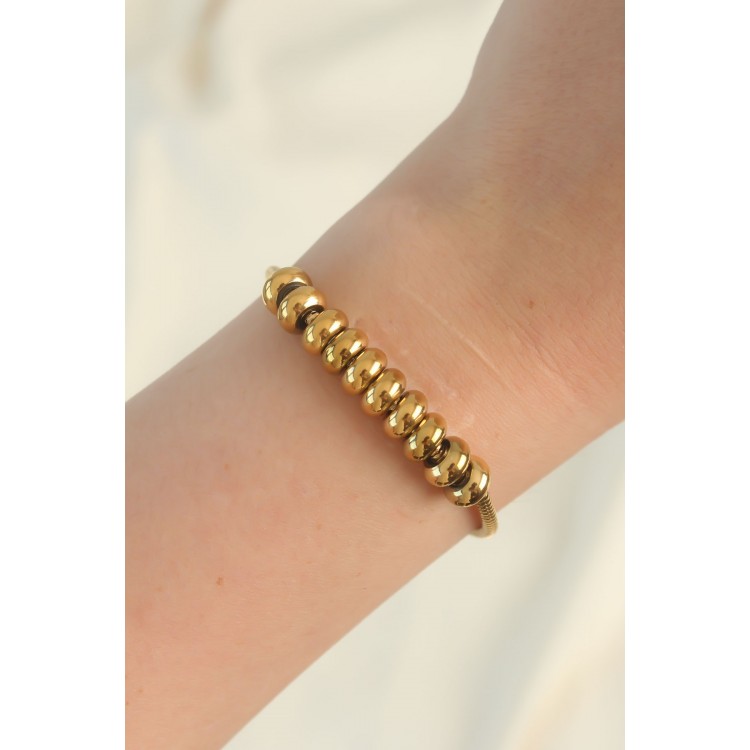 316L Stainless Steel Gold-Colored Oval-Shaped Bracelet - TJ-BB6096