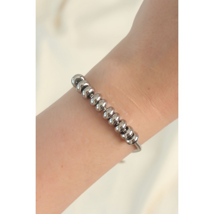 316L Stainless Steel Silver-Colored Oval-Shaped Bracelet - TJ-BB6097