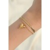 316L Steel Gold Color Italian Chain Heart Model Bracelet - TJ-BB6099