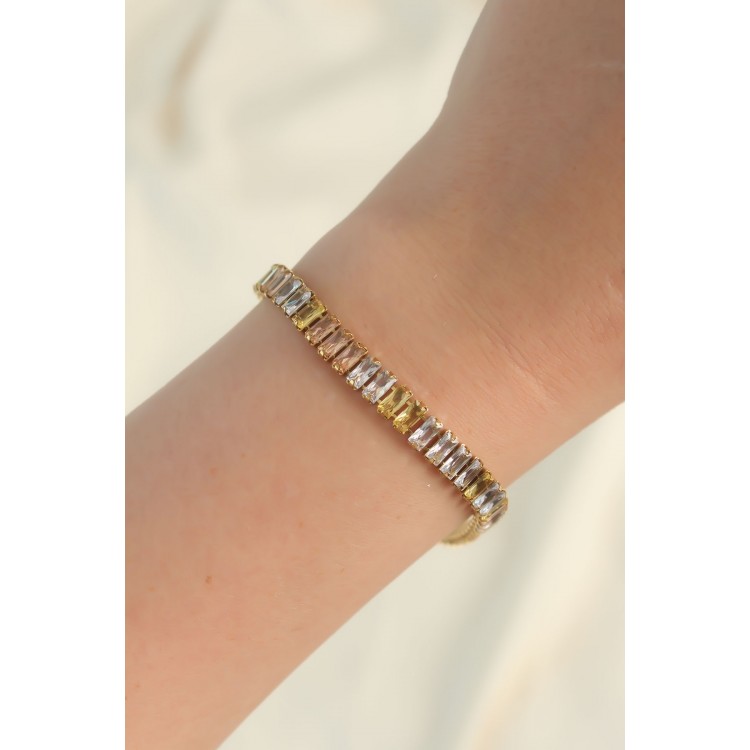 316L Stainless Steel Gold-Colored Waterway Design Bracelet - TJ-BB6103