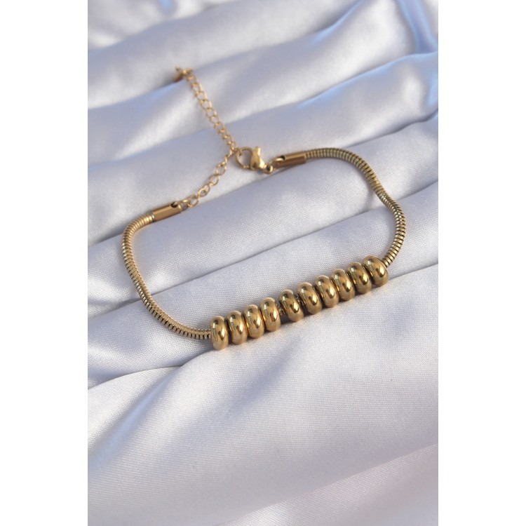 316L Stainless Steel Gold-Colored Oval-Shaped Bracelet - TJ-BB6096