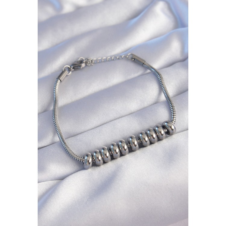 316L Stainless Steel Silver-Colored Oval-Shaped Bracelet - TJ-BB6097