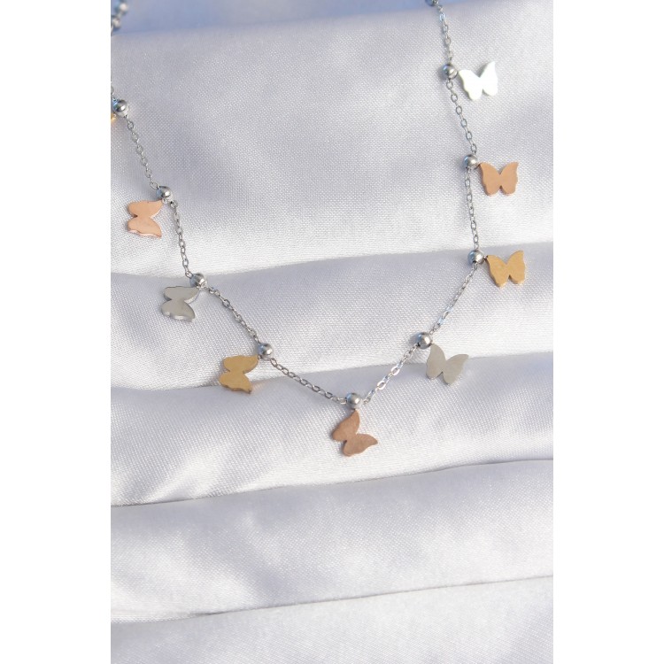 316L Stainless Steel Colored Minimal Butterfly Model Necklace - TJ-BKO8749