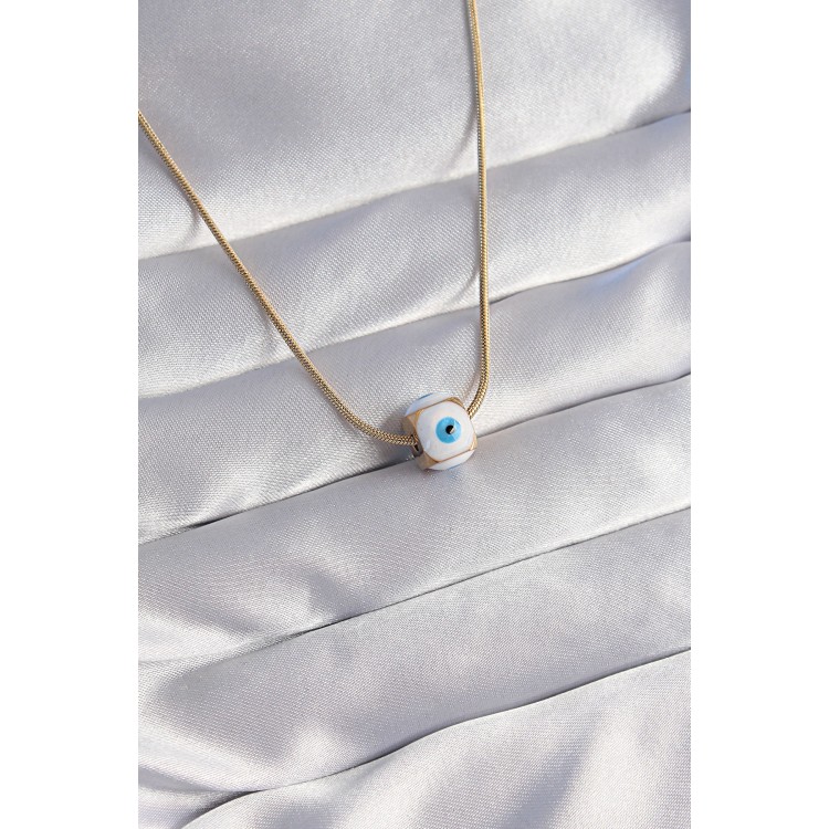 316L Steel Gold-Plated Nazar Model Necklace - TJ-BKO8757 316L Steel Gold-Plated Nazar Model Necklace - TJ-BKO8757