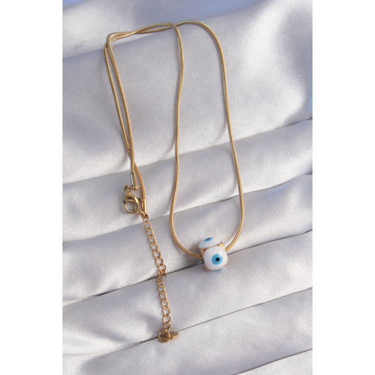 316L Steel Gold-Plated Nazar Model Necklace - TJ-BKO8757