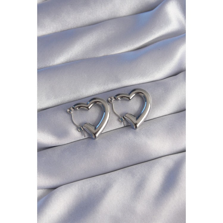 316L Stainless Steel Silver Color Hollow Bubble Heart Earrings - TJ-BKP9037 316L Stainless Steel Silver Color Hollow Bubble Heart Earrings - TJ-BKP9037