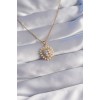 316L Stainless Steel Chain Gold-Tone Pearl Zircon Stone Heart Design Necklace - TJ-BKO8762