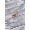 316L Stainless Steel Chain Gold Color Zircon Stone Heart Model Infinity Necklace - TJ-BKO8768