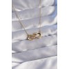 316L Steel Chain Gold Color Zircon Stone Paw and Heart Detail Infinity Necklace - TJ-BKO8780