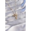 316L Stainless Steel Chain Gold-Colored Zircon Stone Phoenix Figurine Necklace - TJ-BKO8804